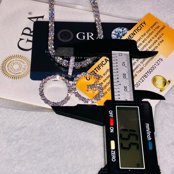 GRA certified VVS D clarity moissanite diamond tennis chain, pass diamond test - Picture 3 of 7